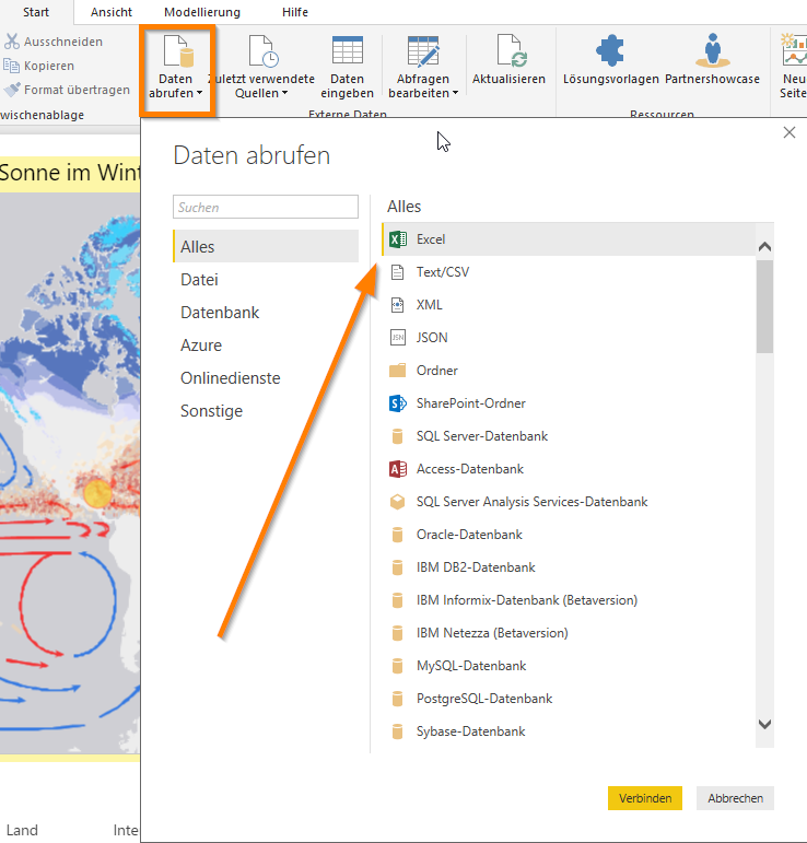 Daten in Power BI Laden